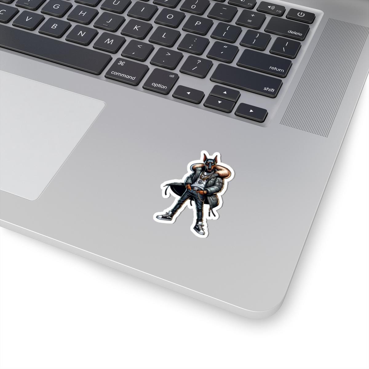 Doberman Streetwear Sticker | Urban Dog Art, Chains, Sneakers (Kiss Cut)