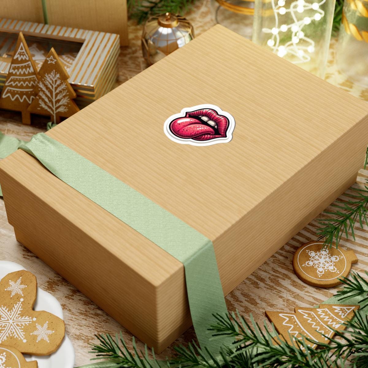 Retro Lips Tongue Out Sticker | Bold Groovy Rock Vinyl Decal