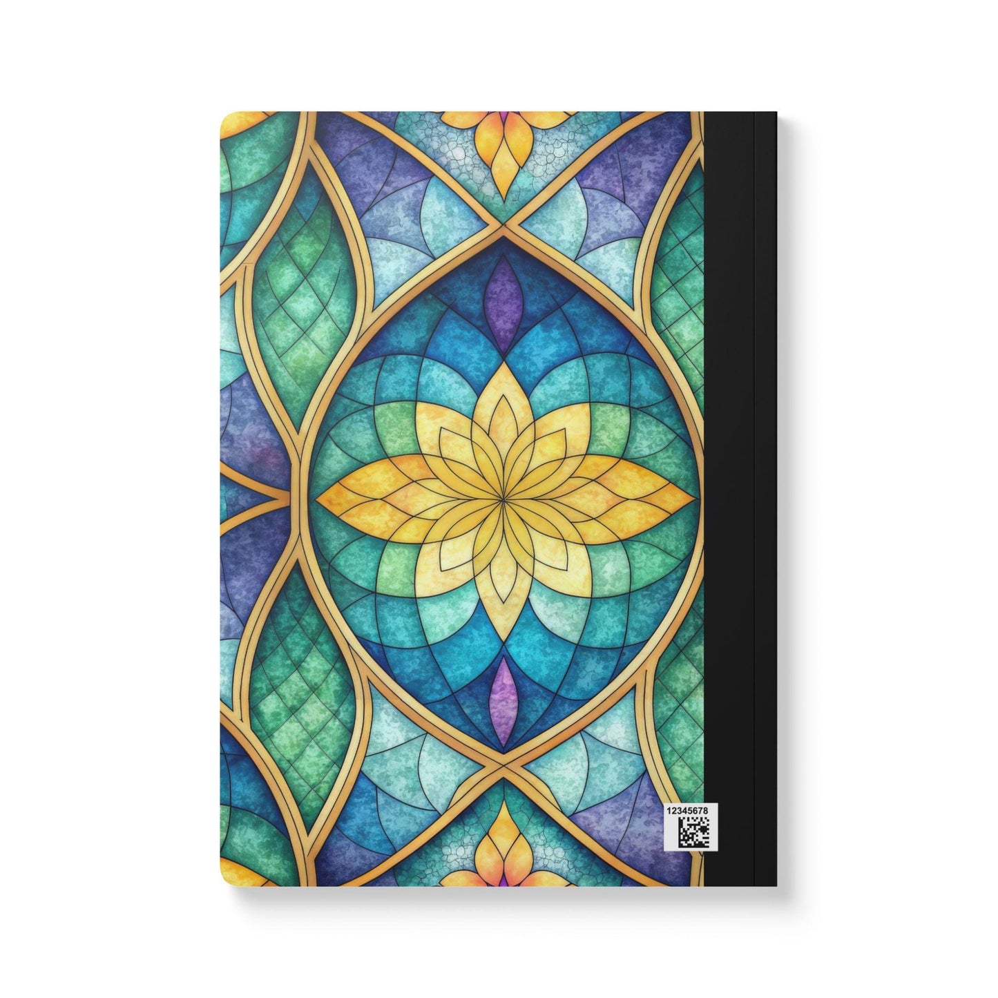 Stained Glass Lotus Composition Notebook | Colorful Floral Journal for School Work