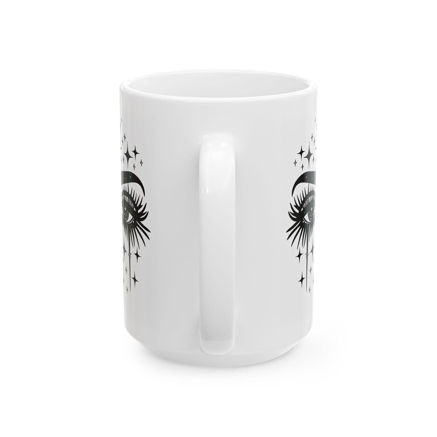 Celestial Goddess Mug | Cosmic Eyes 15oz Ceramic Coffee Cup (Witchy Astrology Art)
