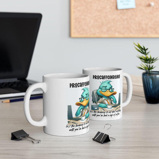 Procaffeinating Definition Coffee Mug | Funny Office Humor Ceramic Cup