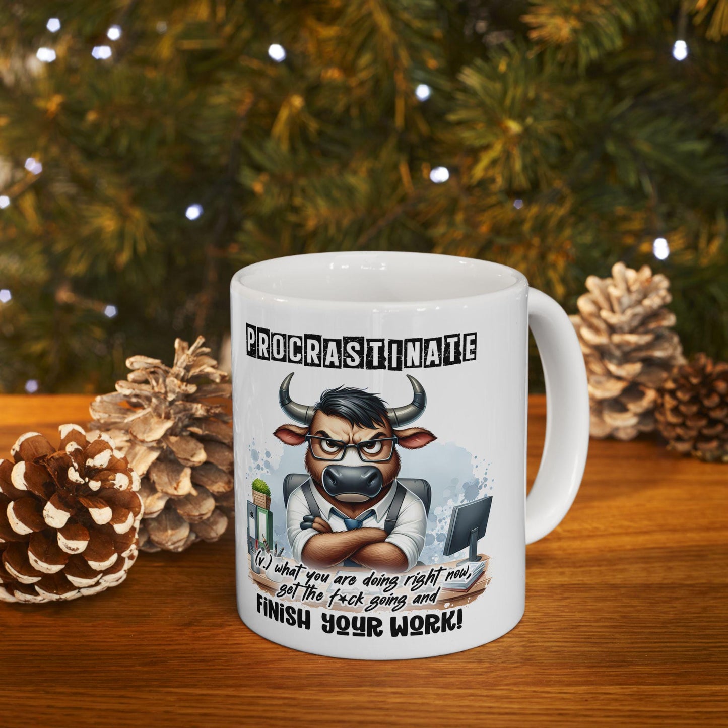 Funny Office Mug | Procrastinate Finish Work Coffee Cup