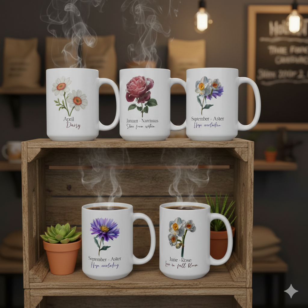 Birth Bloom Floral Coffee Mug