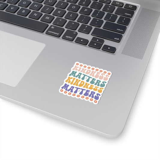 Kindness Matters Sticker: Retro Floral Inspirational Decal