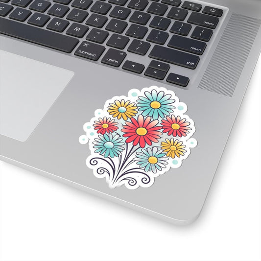 Daisy Bouquet Sticker: Retro Floral Vinyl Decal