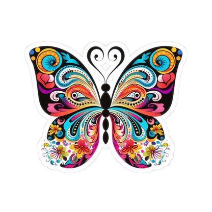 ColorFlow Boho Butterfly Bloom Sticker | Floral Psychedelic Wings Art | Trippy Waterproof Vinyl Sticker