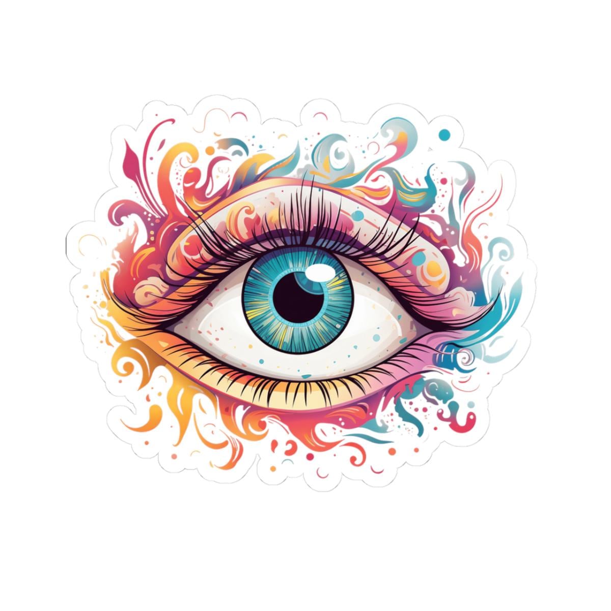 ColorFlow Trippy Third Eye Sticker | Psychedelic Eyeball Vinyl Decal | Visionary Surreal Art