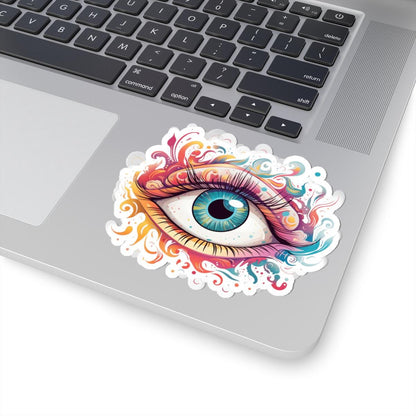 ColorFlow Trippy Third Eye Sticker | Psychedelic Eyeball Vinyl Decal | Visionary Surreal Art