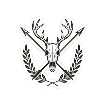 Deer Skull Sticker | Antlers, Arrows & Laurel | Western Gothic Vinyl Decal