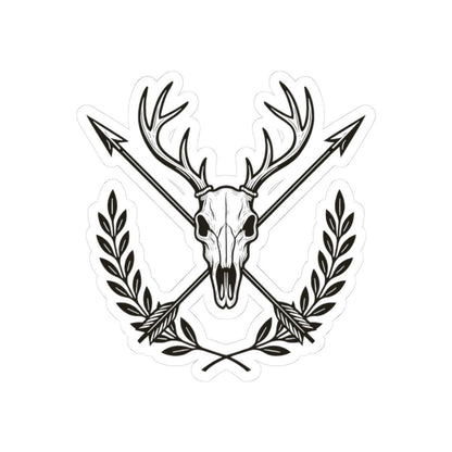 Deer Skull Sticker | Antlers, Arrows & Laurel | Western Gothic Vinyl Decal