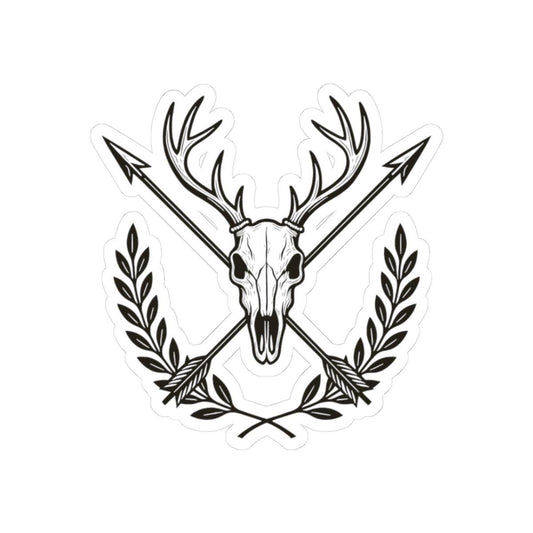 Deer Skull Sticker | Antlers, Arrows & Laurel | Western Gothic Vinyl Decal