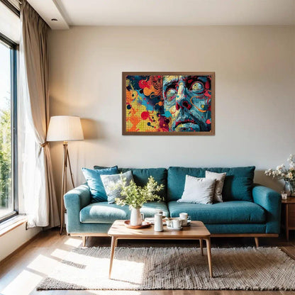 Psychedelic Face Jigsaw Puzzle: 1000 Piece Surreal Wooden Art