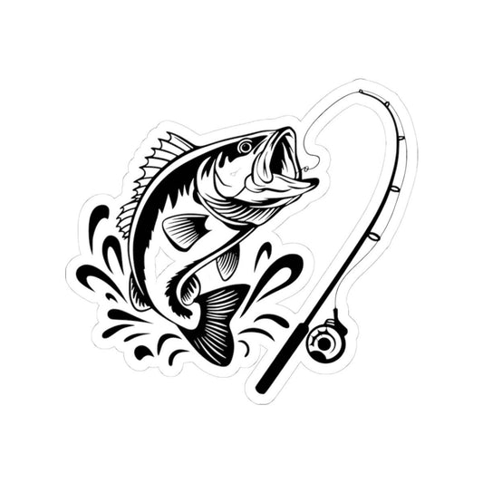 Bass Fishing Sticker: Jumping Fish Vinyl Decal for Outdoor Gear