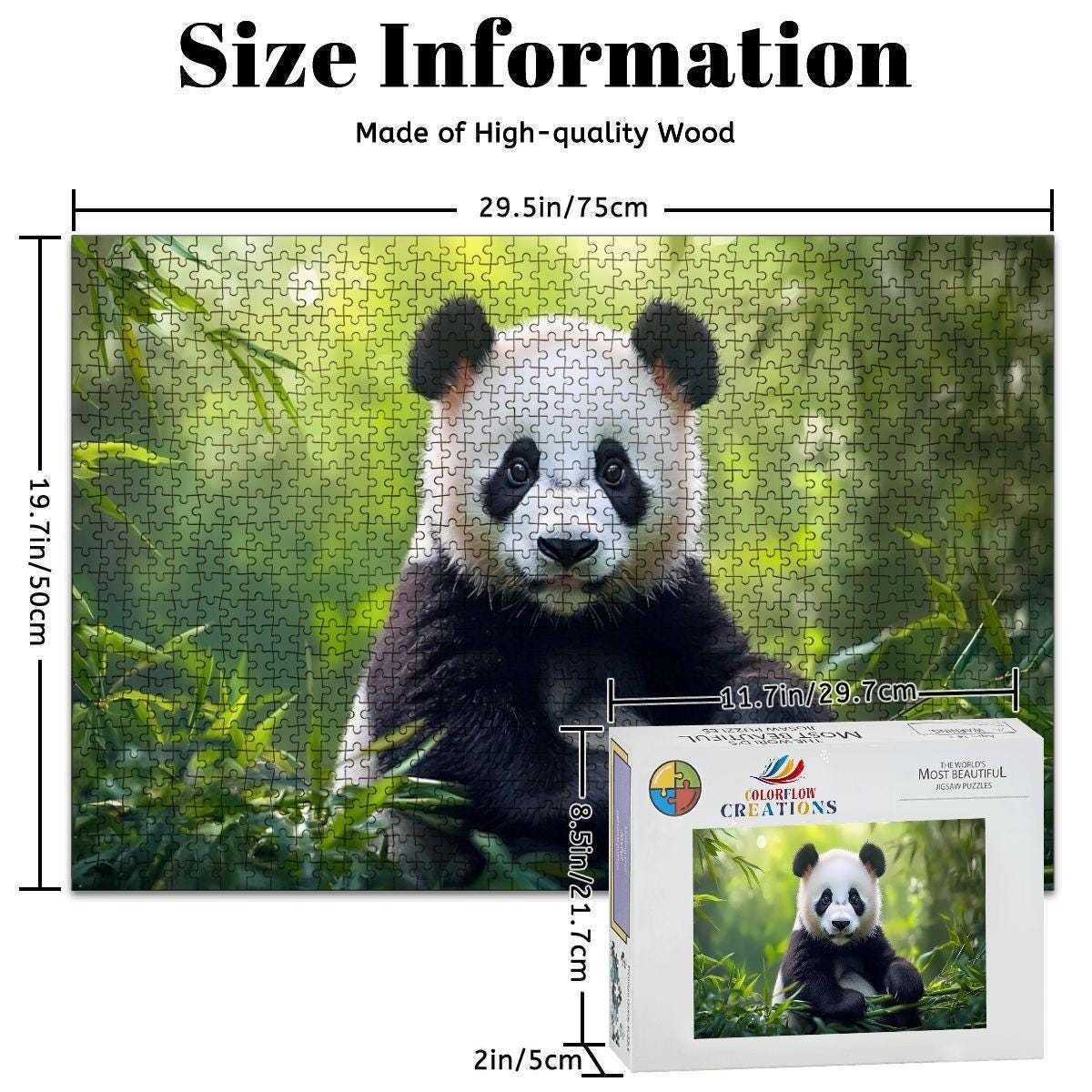 Panda Jigsaw Puzzle: Bamboo Bliss Wooden Puzzle for Adults & Kids