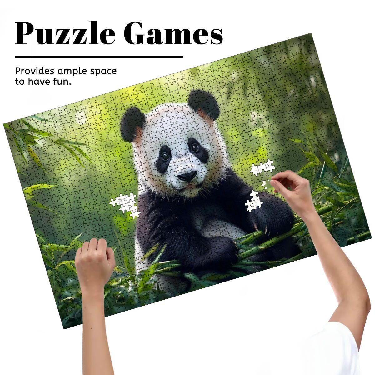 Panda Jigsaw Puzzle: Bamboo Bliss Wooden Puzzle for Adults & Kids