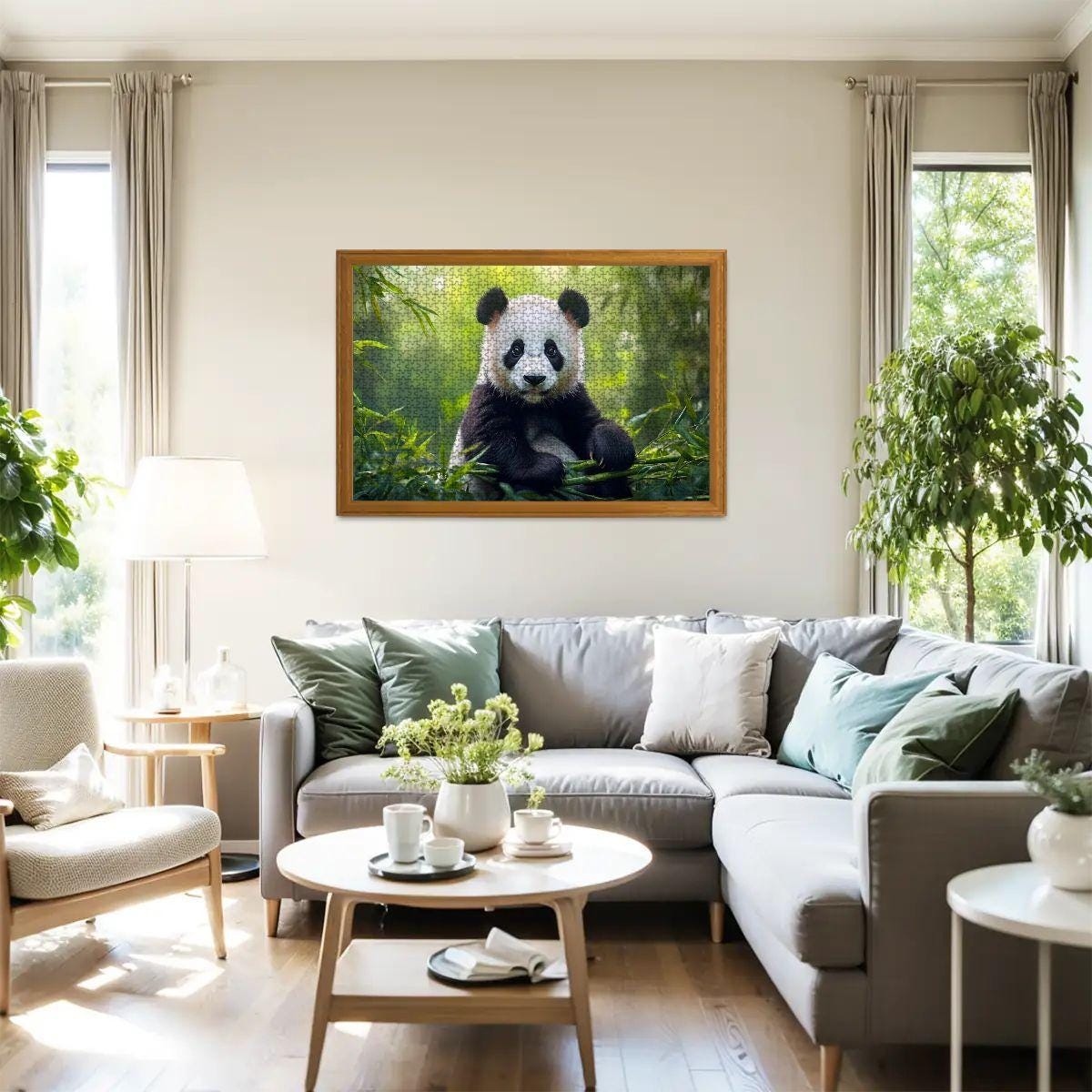 Panda Jigsaw Puzzle: Bamboo Bliss Wooden Puzzle for Adults & Kids