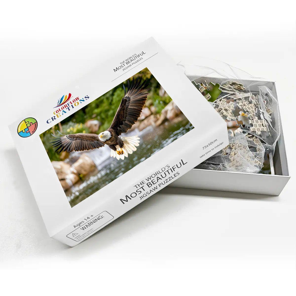Bald Eagle Wooden Puzzle: Wings of Freedom, Wildlife Nature Gift