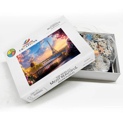 Eiffel Tower Wooden Puzzle: Parisian Romance, Scenic French Travel