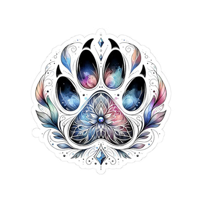 Galaxy Paw Print Sticker: Mystical Mandala Dog Decal