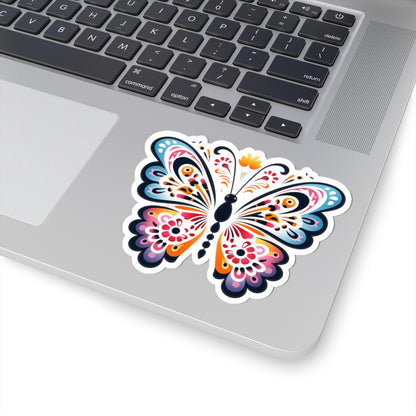 Boho Butterfly Sticker: Vibrant Floral Insect Art, Waterproof Vinyl