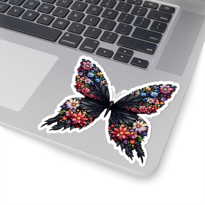 ColorFlow | Elegant Floral Butterfly Sticker in Blooming Garden Style | Nature Art Vinyl Decal