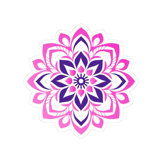 Pink Purple Mandala Sticker: Floral Symmetry Vinyl Decal