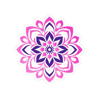 Pink Purple Mandala Sticker: Floral Symmetry Vinyl Decal