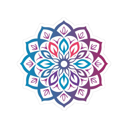 Rainbow Mandala Sticker: Boho Sacred Geometry Vinyl Decal