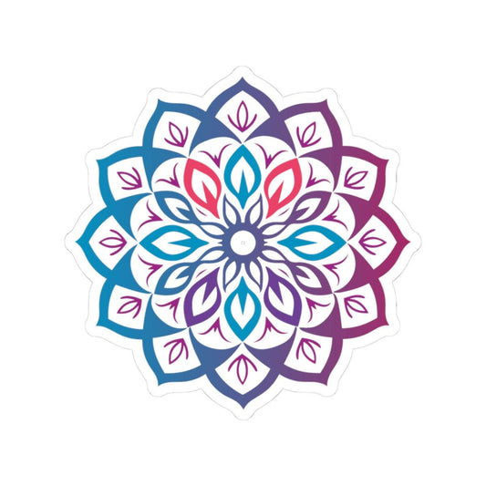Rainbow Mandala Sticker: Boho Sacred Geometry Vinyl Decal