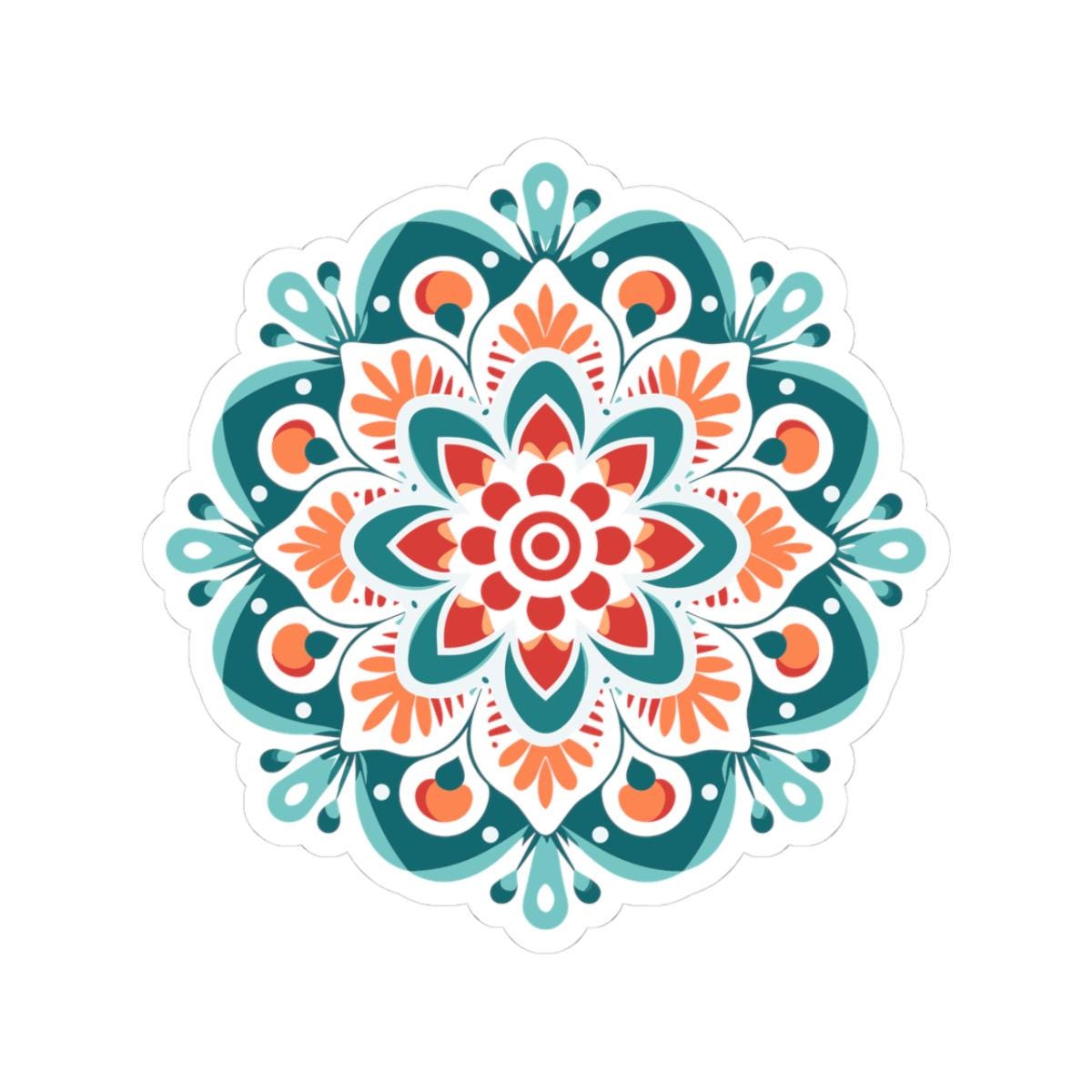 Radiant Mandala Sticker: Vibrant Boho Meditation Art
