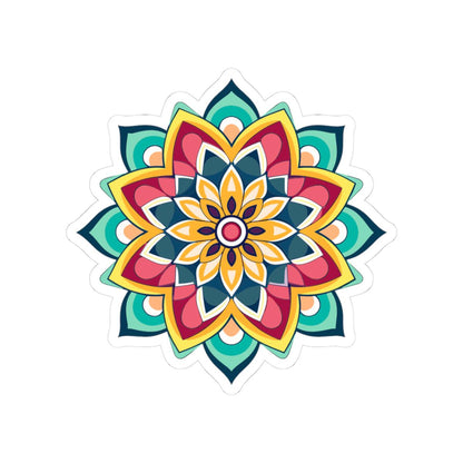 ColorFlow | Vibrant Boho Mandala Sticker | Colorful Sacred Geometry Decal | Spiritual Art