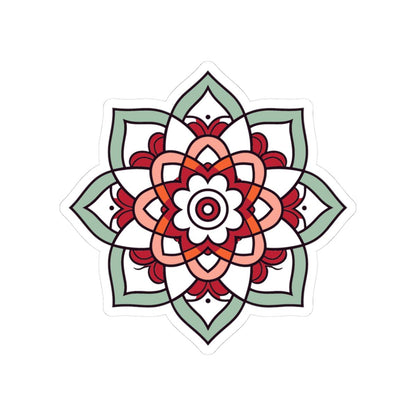 ColorFlow | Minimalist Mandala Sticker | Elegant Sacred Geometry Decal | Calm Boho Art