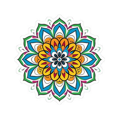 Vibrant Mandala Sticker: Boho Sacred Geometry Art Decal