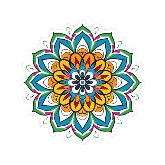 Vibrant Mandala Sticker: Boho Sacred Geometry Art Decal