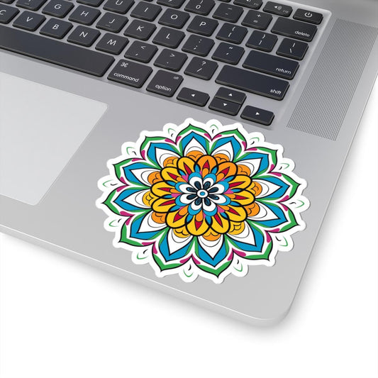 Vibrant Mandala Sticker: Boho Sacred Geometry Art Decal