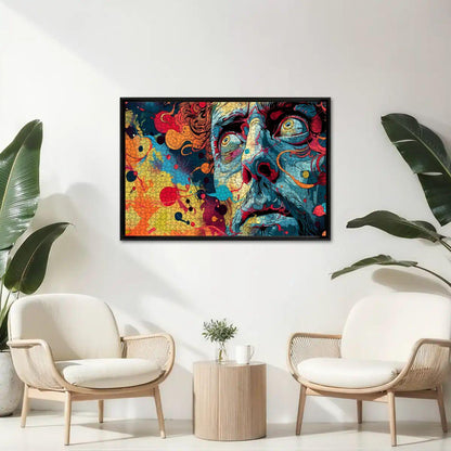 Psychedelic Face Jigsaw Puzzle: 1000 Piece Surreal Wooden Art
