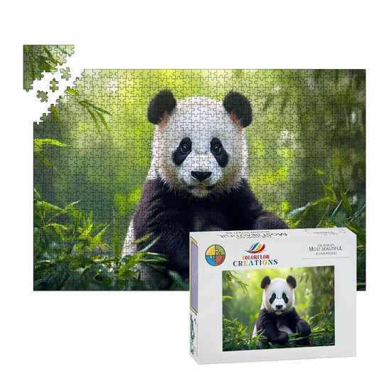 Panda Jigsaw Puzzle: Bamboo Bliss Wooden Puzzle for Adults & Kids