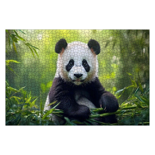 Panda Jigsaw Puzzle: Bamboo Bliss Wooden Puzzle for Adults & Kids