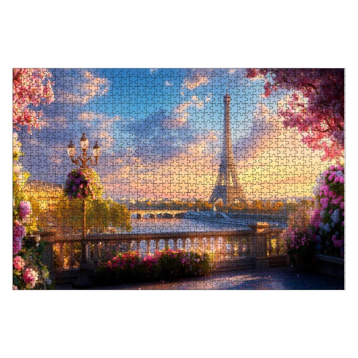 Eiffel Tower Wooden Puzzle: Parisian Romance, Scenic French Travel
