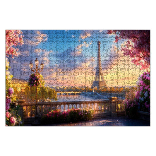 Eiffel Tower Wooden Puzzle: Parisian Romance, Scenic French Travel
