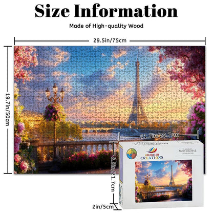 Eiffel Tower Wooden Puzzle: Parisian Romance, Scenic French Travel