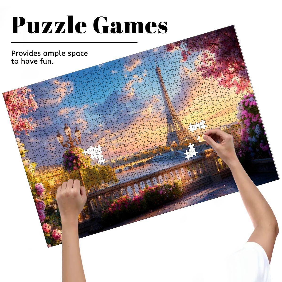 Eiffel Tower Wooden Puzzle: Parisian Romance, Scenic French Travel