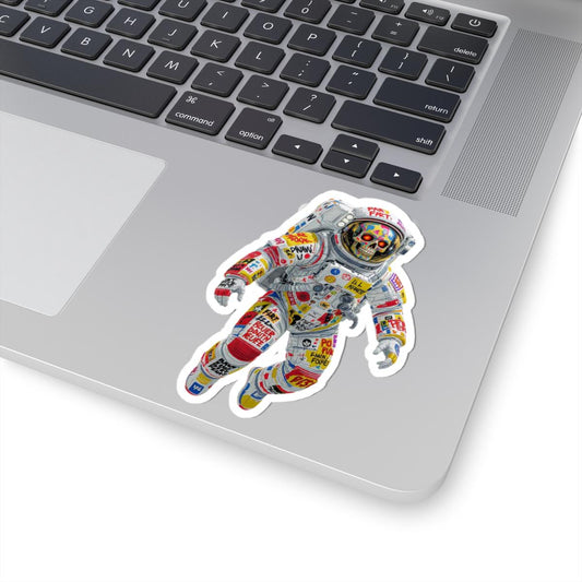 ColorFlow | Urban Graffiti Skull Astronaut Sticker | Bold Space Streetwear Vinyl Decal for Rebels