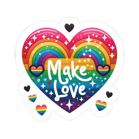 Rainbow Heart Sticker: LGBTQ+ Pride Colors, Waterproof Vinyl Decal