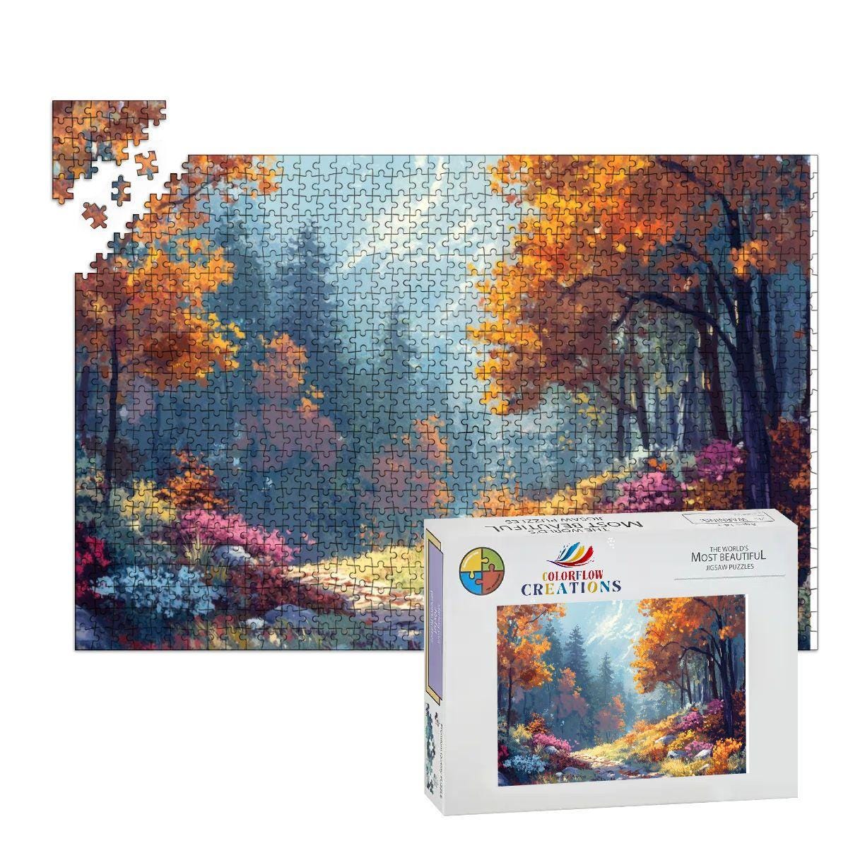 ColorFlow | Vibrant Fall Forest Puzzle 1000pc | Premium Wooden Jigsaw