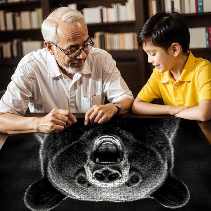 ColorFlow |  Wooden Puzzle | Roaring Black Bear | Bold Wildlife Wood Jigsaw Puzzle