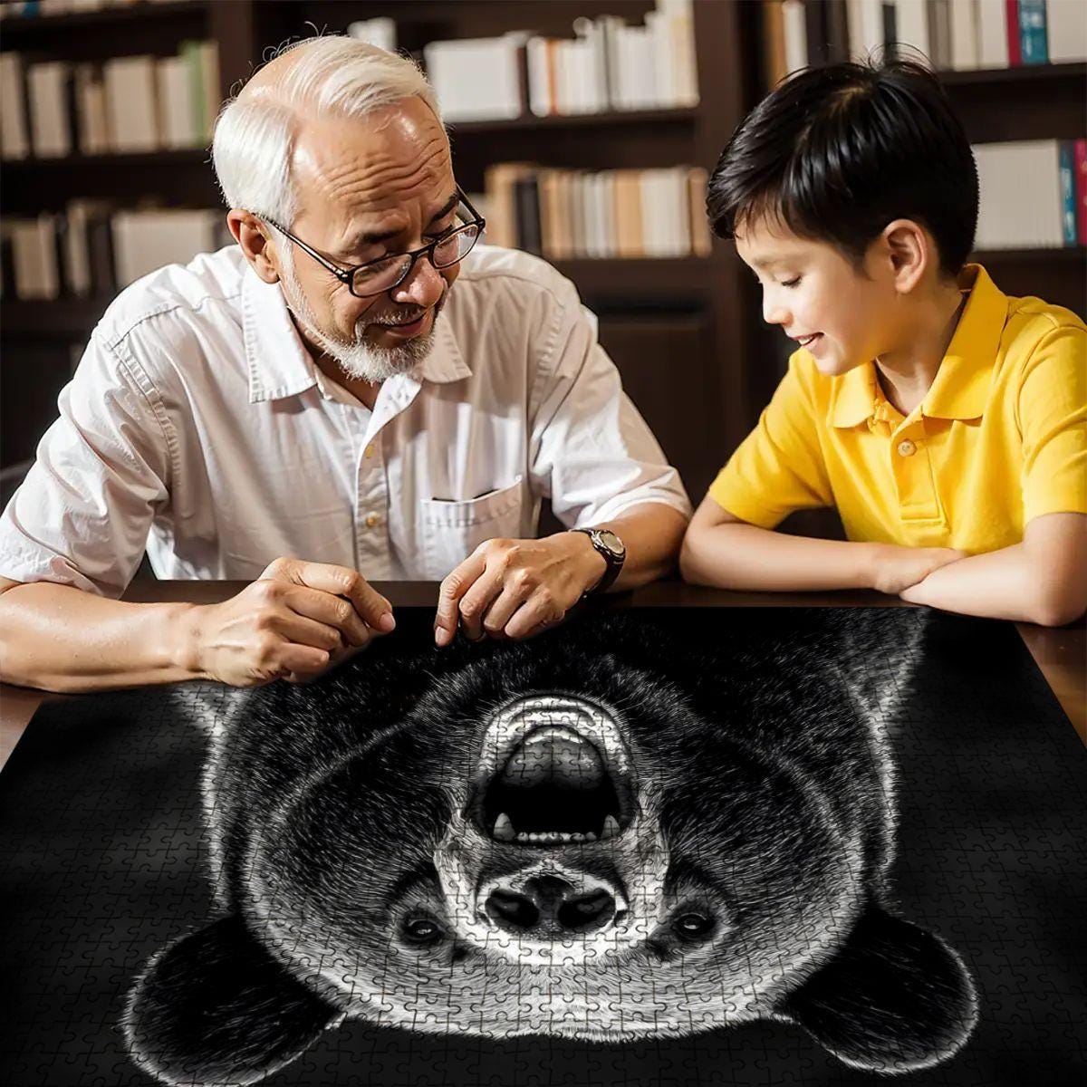 ColorFlow |  Wooden Puzzle | Roaring Black Bear | Bold Wildlife Wood Jigsaw Puzzle