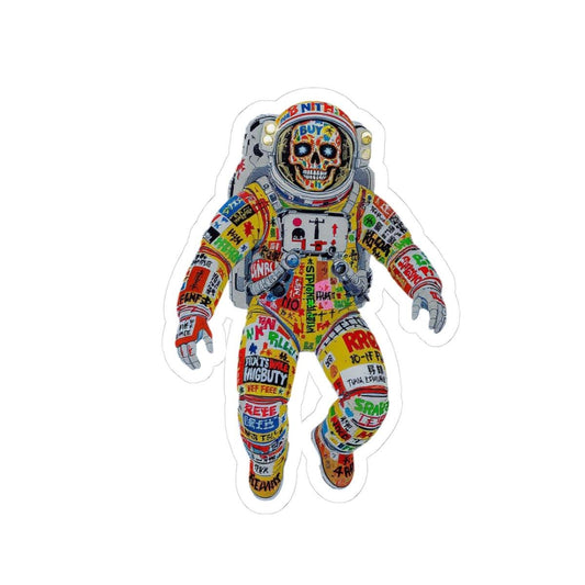 ColorFlow | Pop Art Graffiti Skull Astronaut Sticker | Rebellious Space Vinyl Decal for Creatives