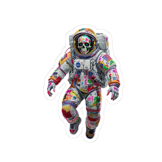 ColorFlow | Graffiti Skull Astronaut Sticker | Neon Space Punk Vinyl Decal for Skaters and Artists