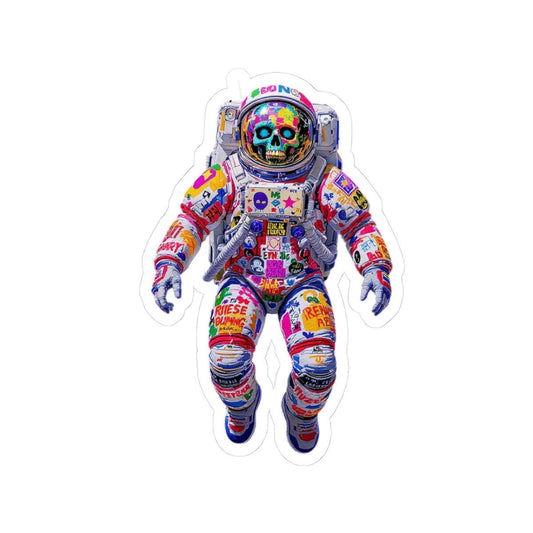 ColorFlow | Graffiti Skull Astronaut Sticker | Psychedelic Vinyl Decal for Space Rebels